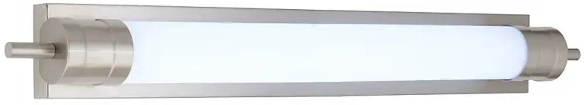 Possini Euro 42 1/2" Brushed Nickel Frosted White Tube Bath Light