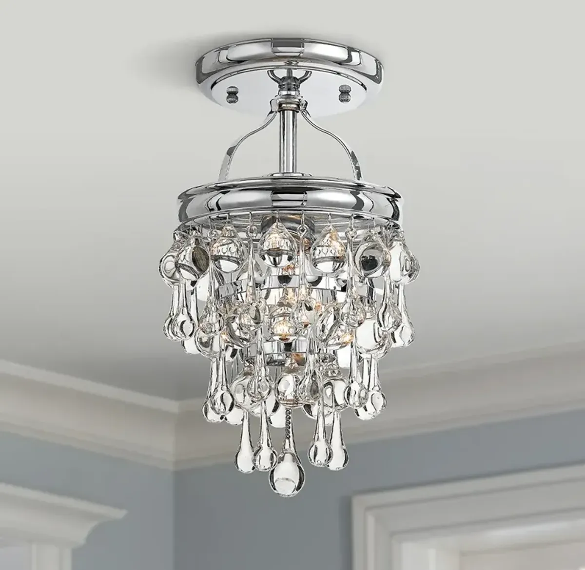 Crystorama Calypso 7 1/2" Wide Chrome Ceiling Light