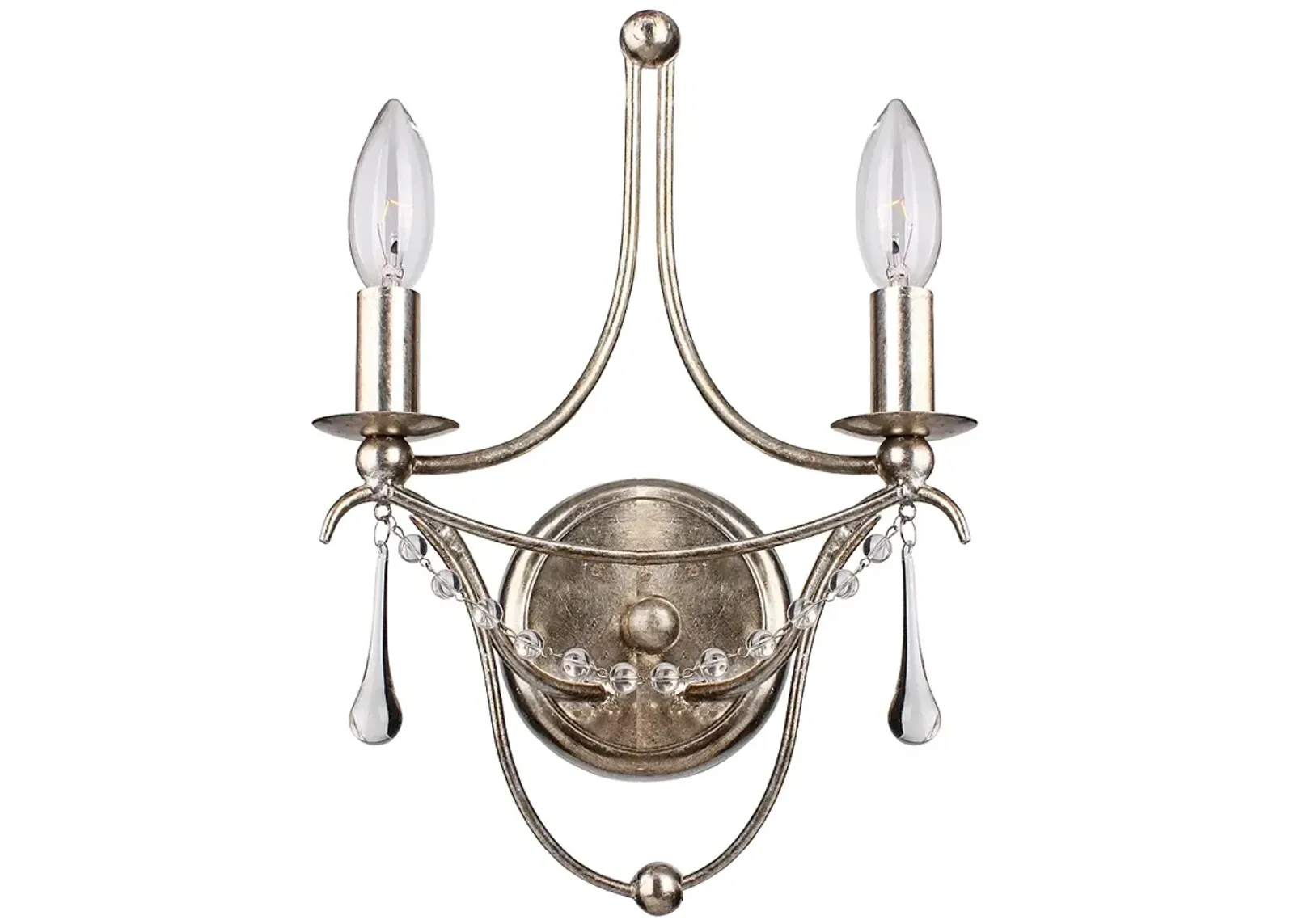 Crystorama Metro 14 1/2" High Antique Silver Sconce