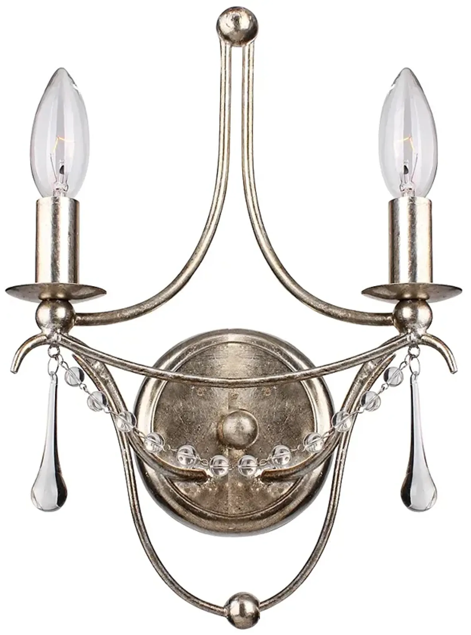 Crystorama Metro 14 1/2" High Antique Silver Sconce