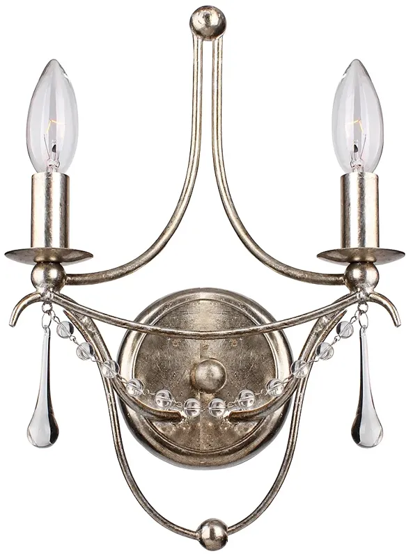 Crystorama Metro 14 1/2" High Antique Silver Sconce