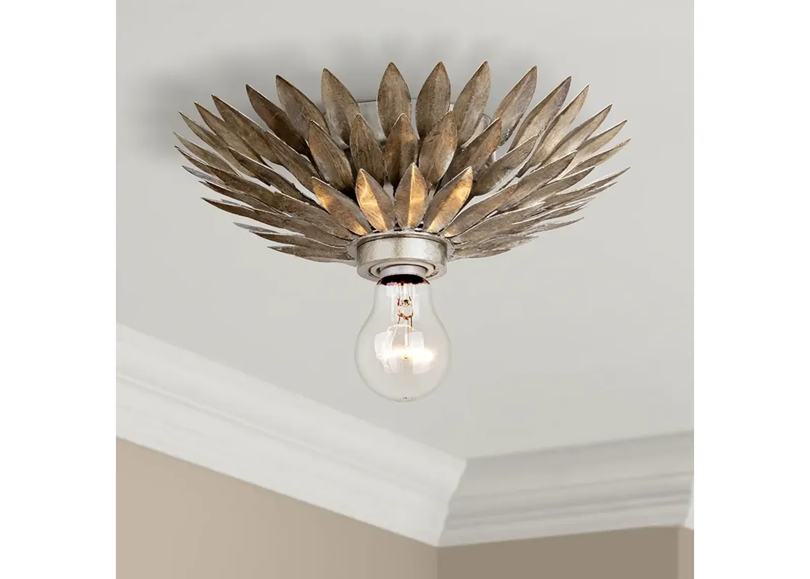 Crystorama Broche 11" Wide Silver Flushmount Ceiling Light