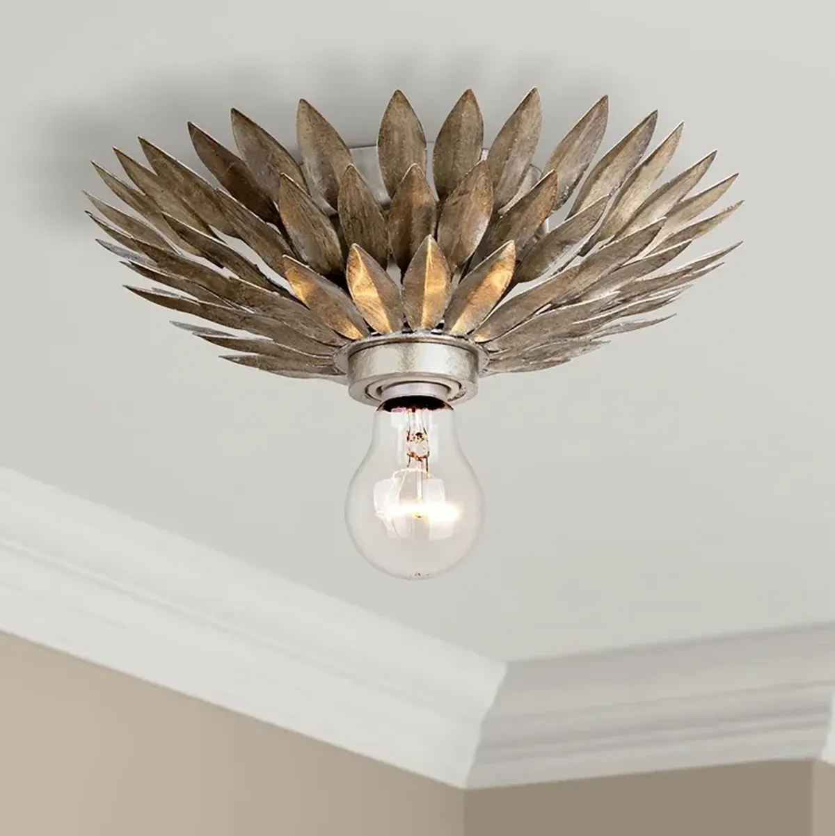 Crystorama Broche 11" Wide Silver Flushmount Ceiling Light