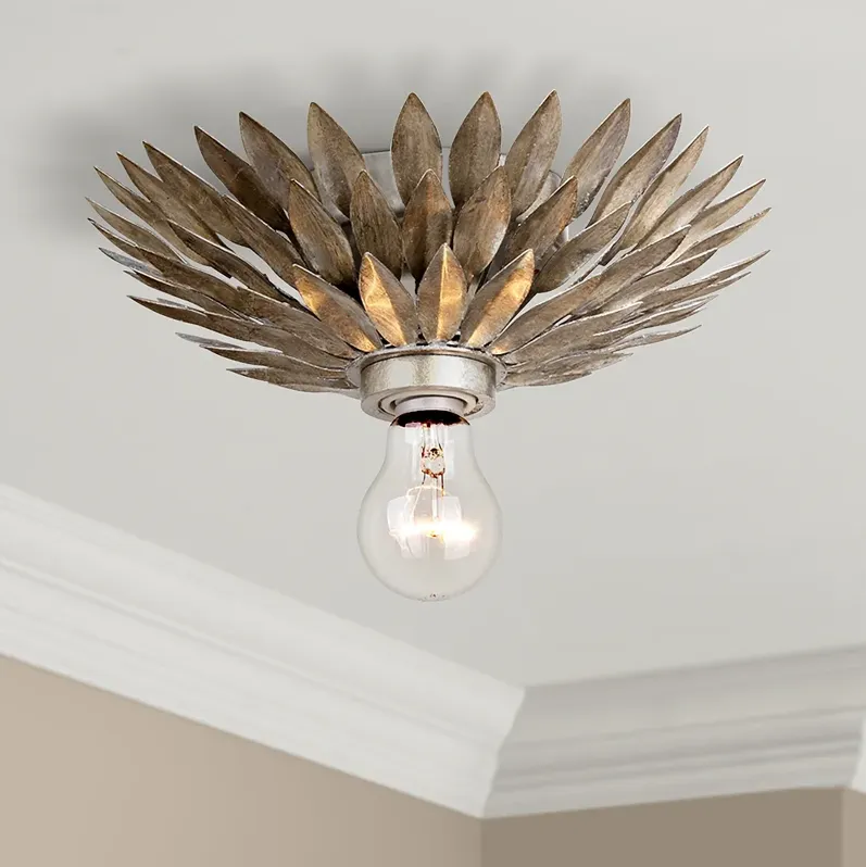 Crystorama Broche 11" Wide Silver Flushmount Ceiling Light