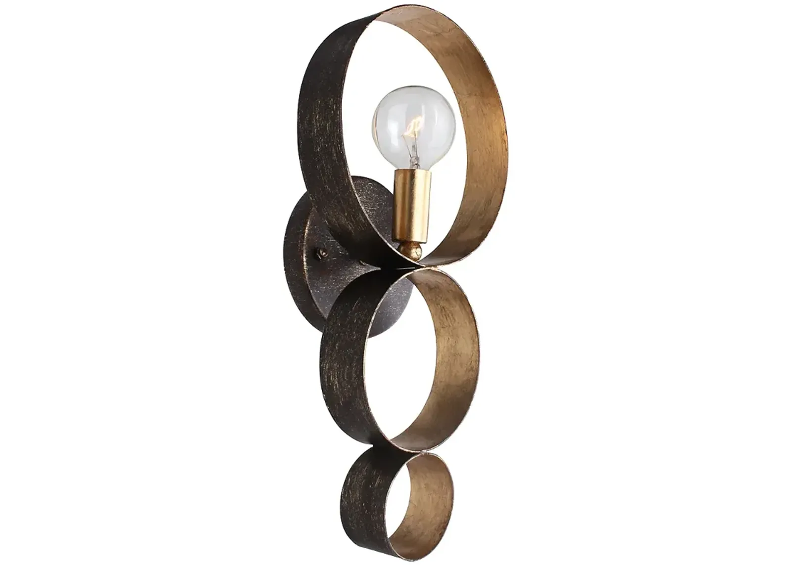 Crystorama Luna 14 3/4" High Bronze and Gold Sconce