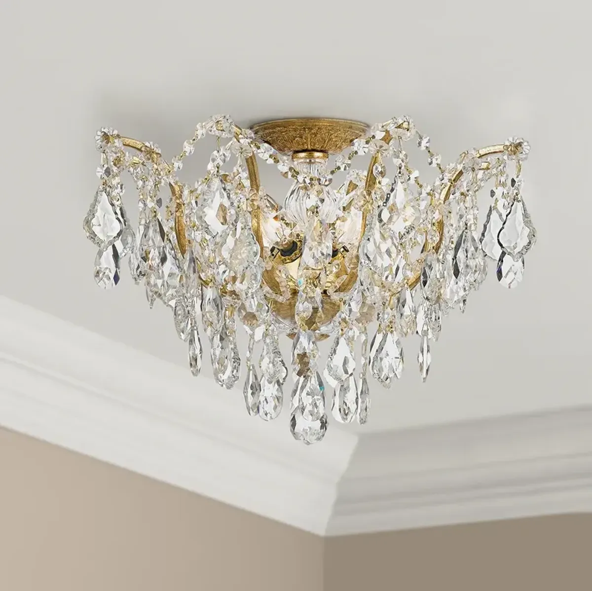 Crystorama Filmore 19" Wide Antique Gold Ceiling Light