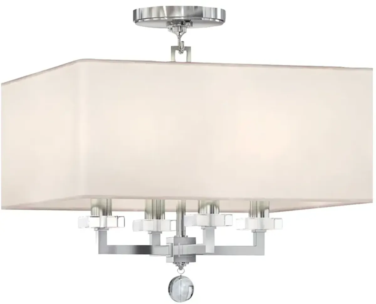 Crystorama Paxton 16" Wide Polished Nickel Ceiling Light