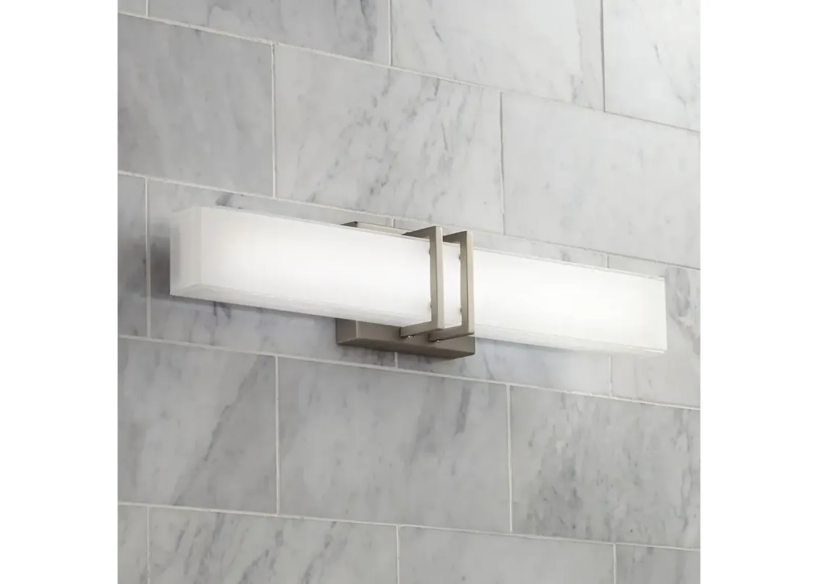 Possini Euro Exeter 24" Wide Nickel LED Bathroom Vanity Light