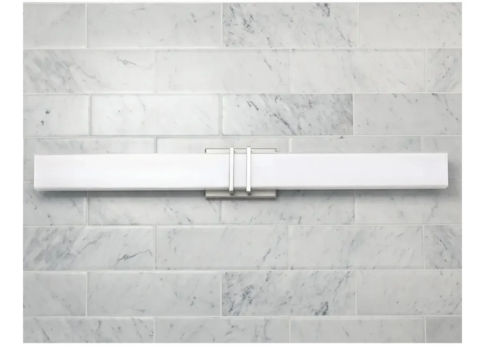 Possini Euro Exeter 36" Wide Nickel LED Modern Bathroom Light