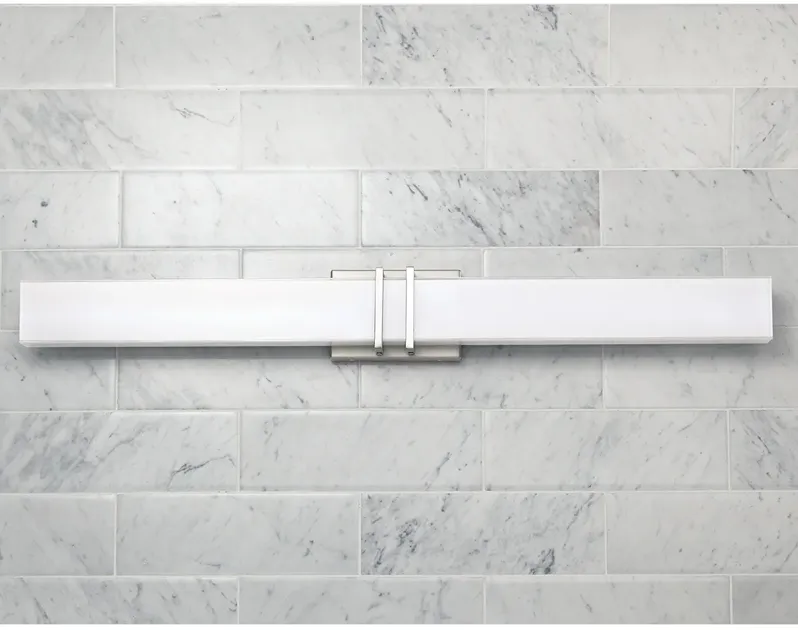 Possini Euro Exeter 36" Wide Nickel LED Modern Bathroom Light