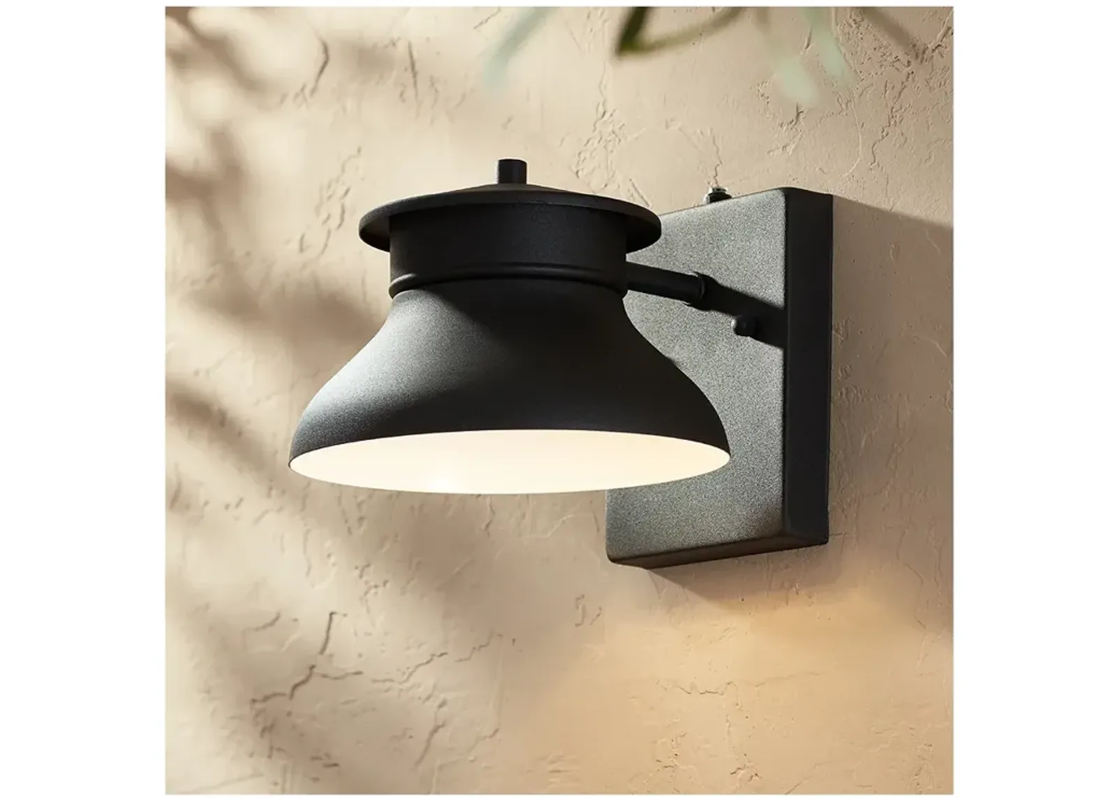 Danbury 6" High Black Dusk to Dawn LED Outdoor Wall Light