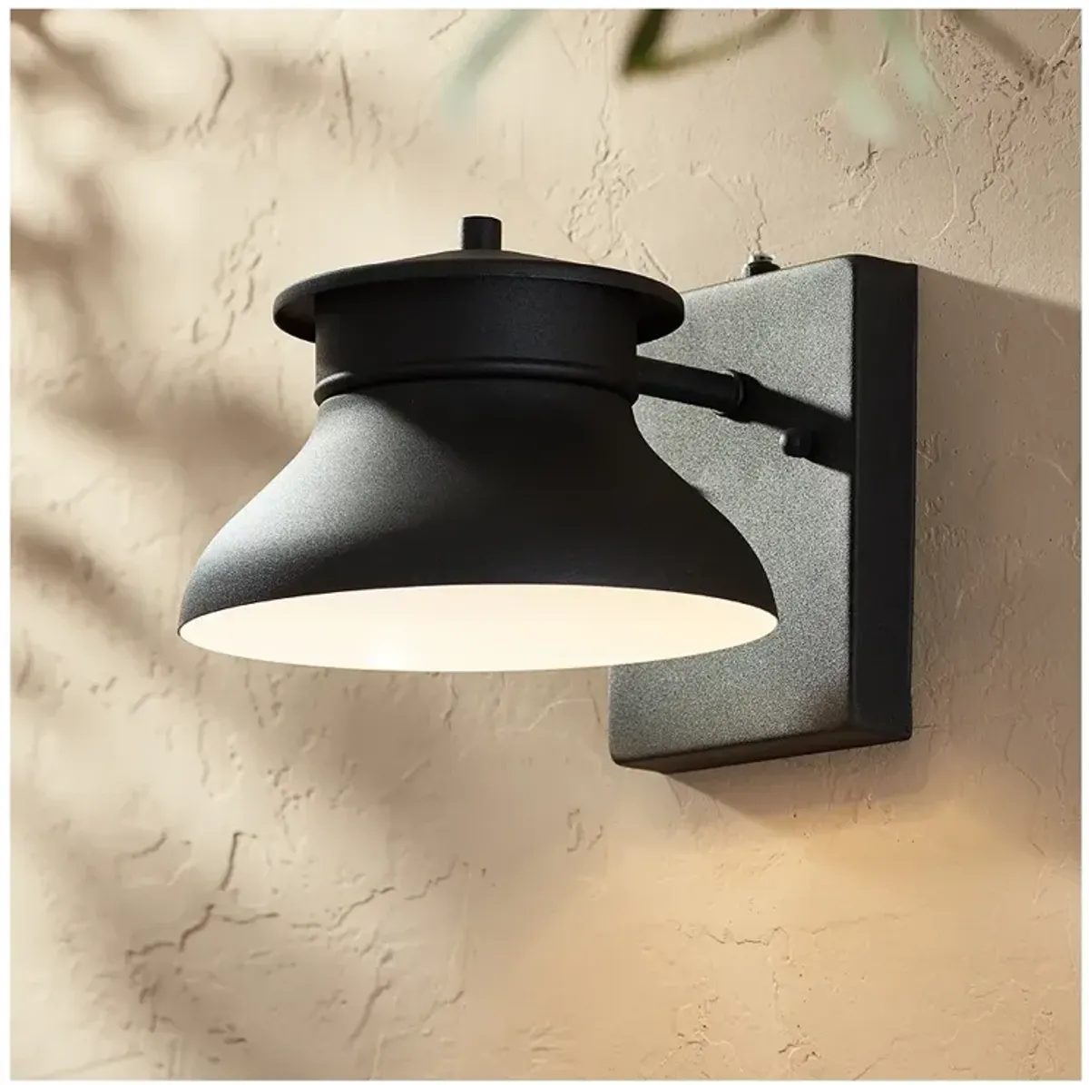 Danbury 6" High Black Dusk to Dawn LED Outdoor Wall Light