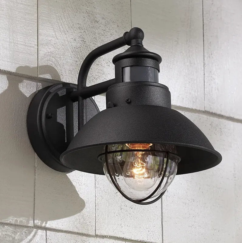 Oberlin 9" Black Dusk to Dawn Motion Sensor Outdoor Barn Light