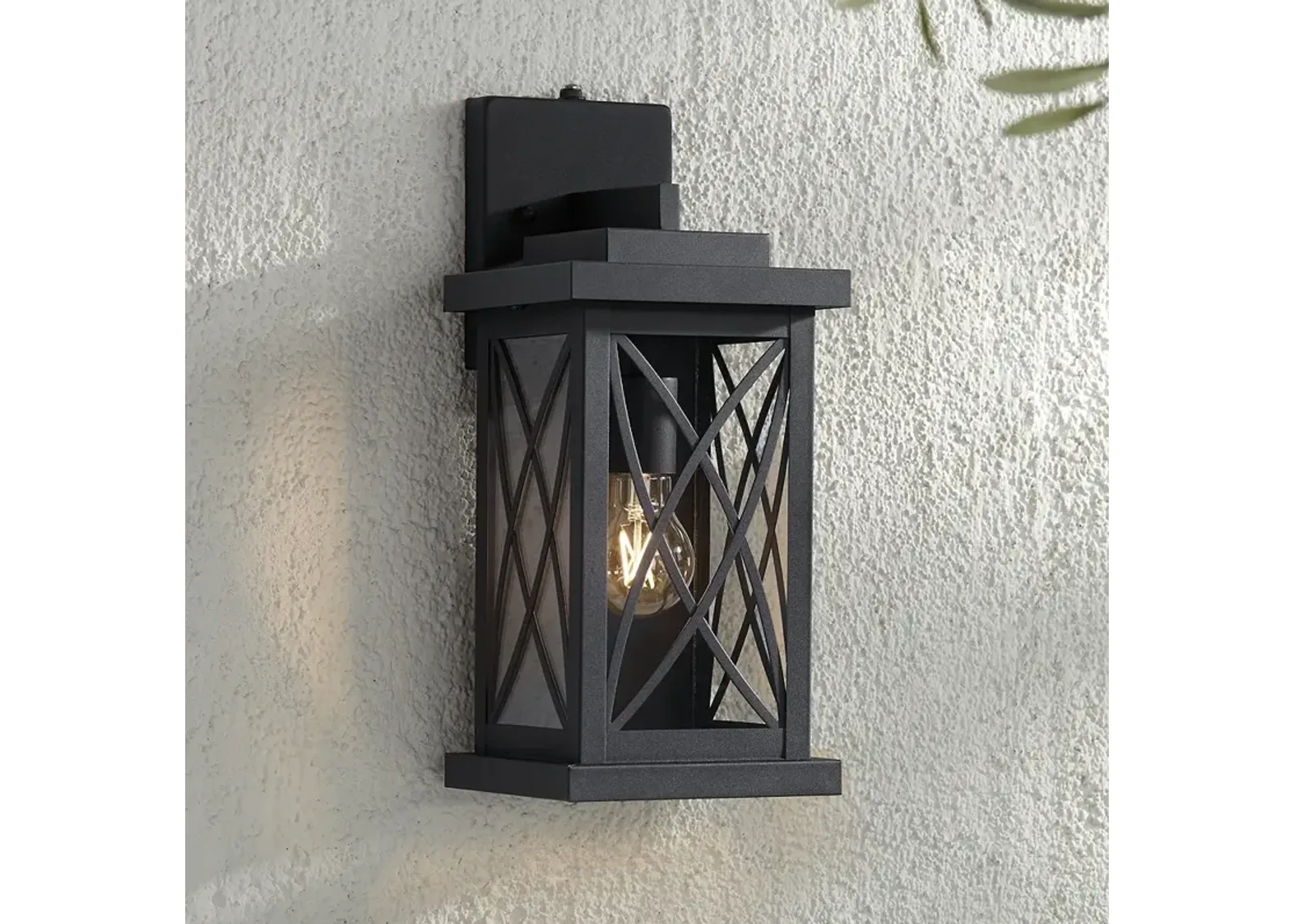 Woodland Park 15" High Black Finish Dusk to Dawn Outdoor Porch Light