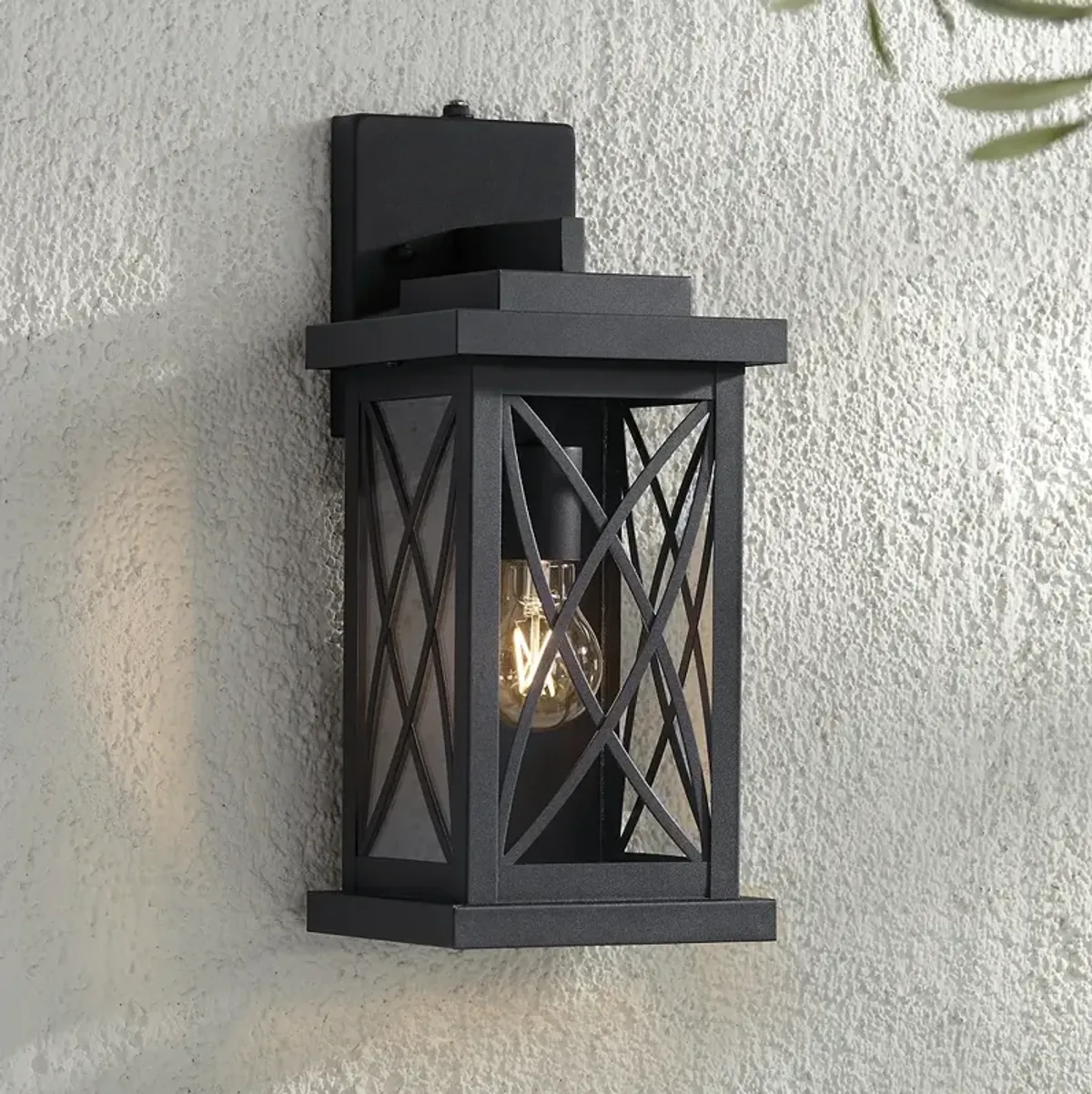 Woodland Park 15" High Black Finish Dusk to Dawn Outdoor Porch Light