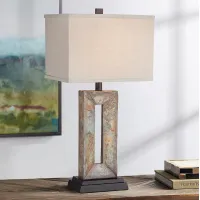 Franklin Iron Tahoe 26" Rustic Modern Rectangular Slate Table Lamp