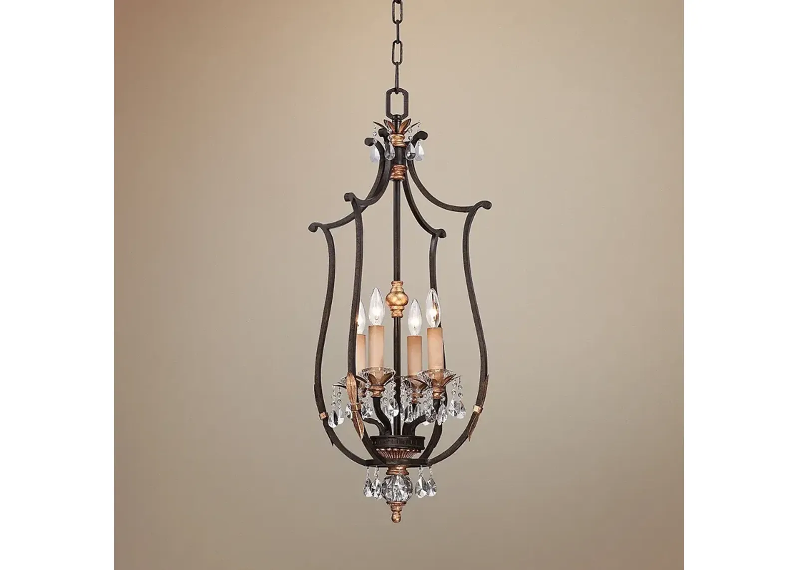 Metropolitan Bella Cristallo 17" Wide Bronze Pendant Light