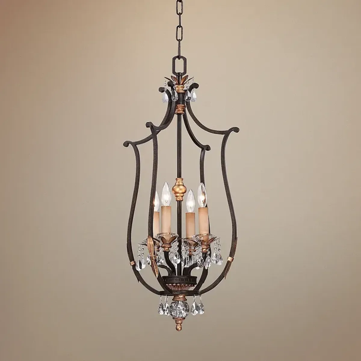 Metropolitan Bella Cristallo 17" Wide Bronze Pendant Light