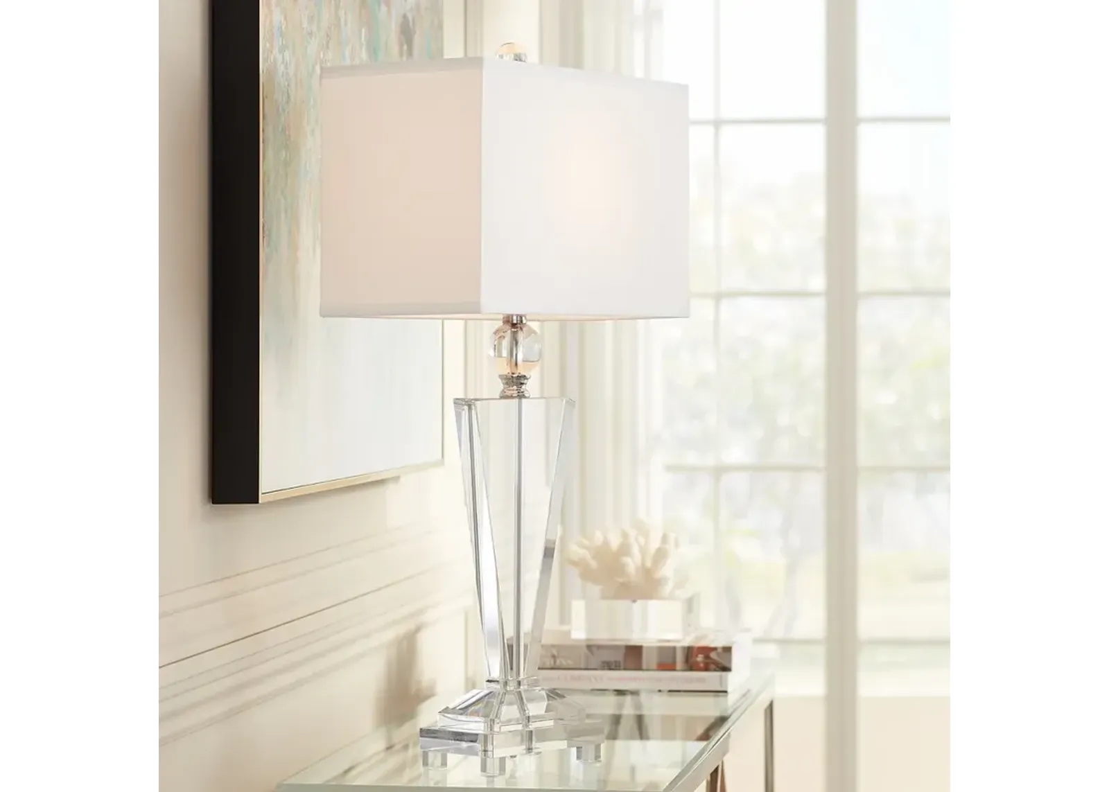 Vienna Full Spectrum Trophy 30 1/2" High Clear Crystal Table Lamp