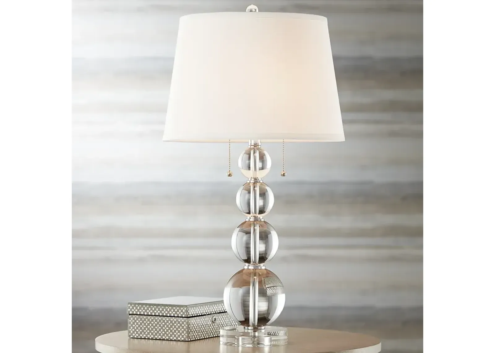 Vienna Full Spectrum Stacked Spheres 26 1/2" Crystal Table Lamp