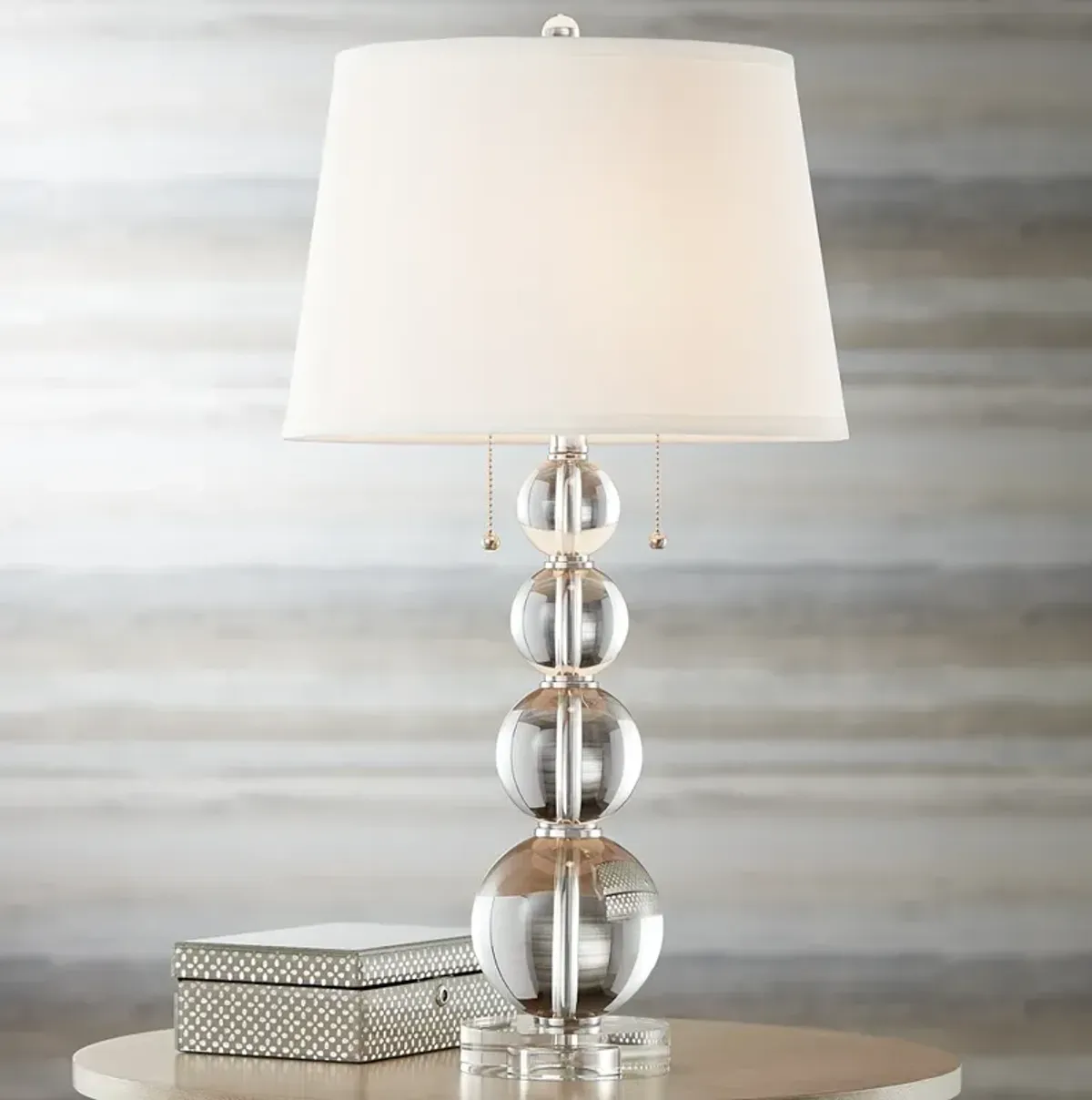 Vienna Full Spectrum Stacked Spheres 26 1/2" Crystal Table Lamp