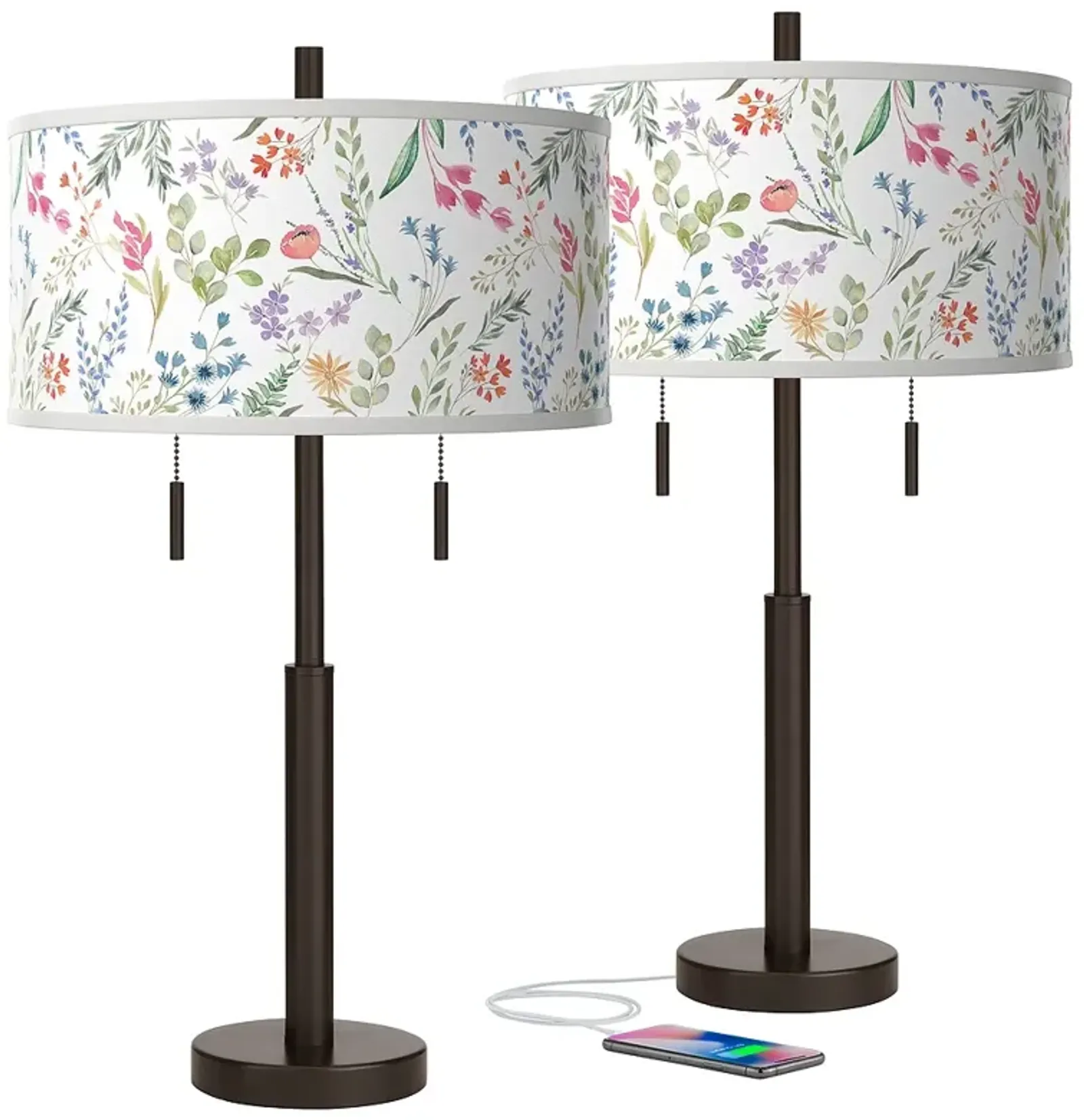 Spring's Joy Robbie Bronze USB Table Lamps Set of 2