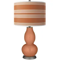 Baked Clay Bold Stripe Double Gourd Table Lamp