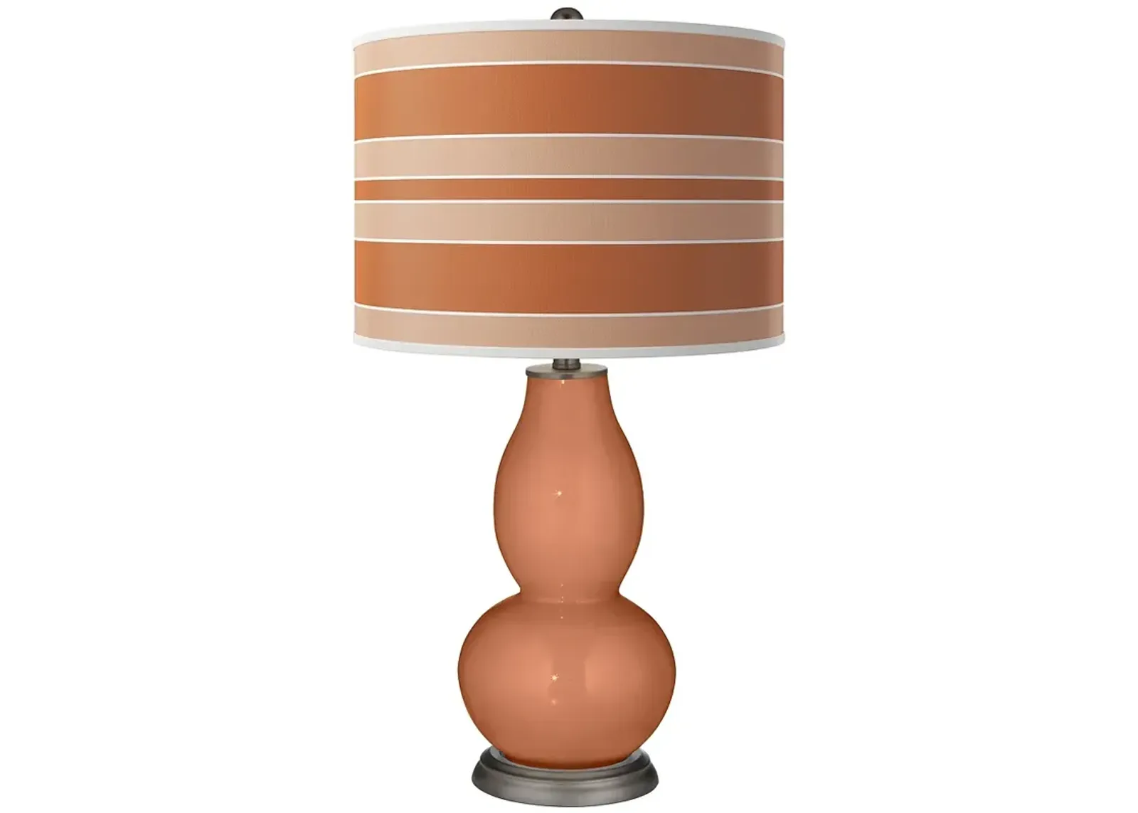 Baked Clay Bold Stripe Double Gourd Table Lamp