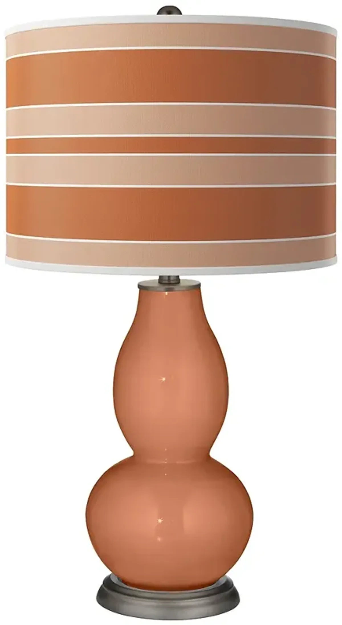 Baked Clay Bold Stripe Double Gourd Table Lamp