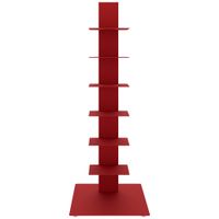 Sapiens 13 3/4" Wide Red Metal 6-Shelf Bookcase Tower