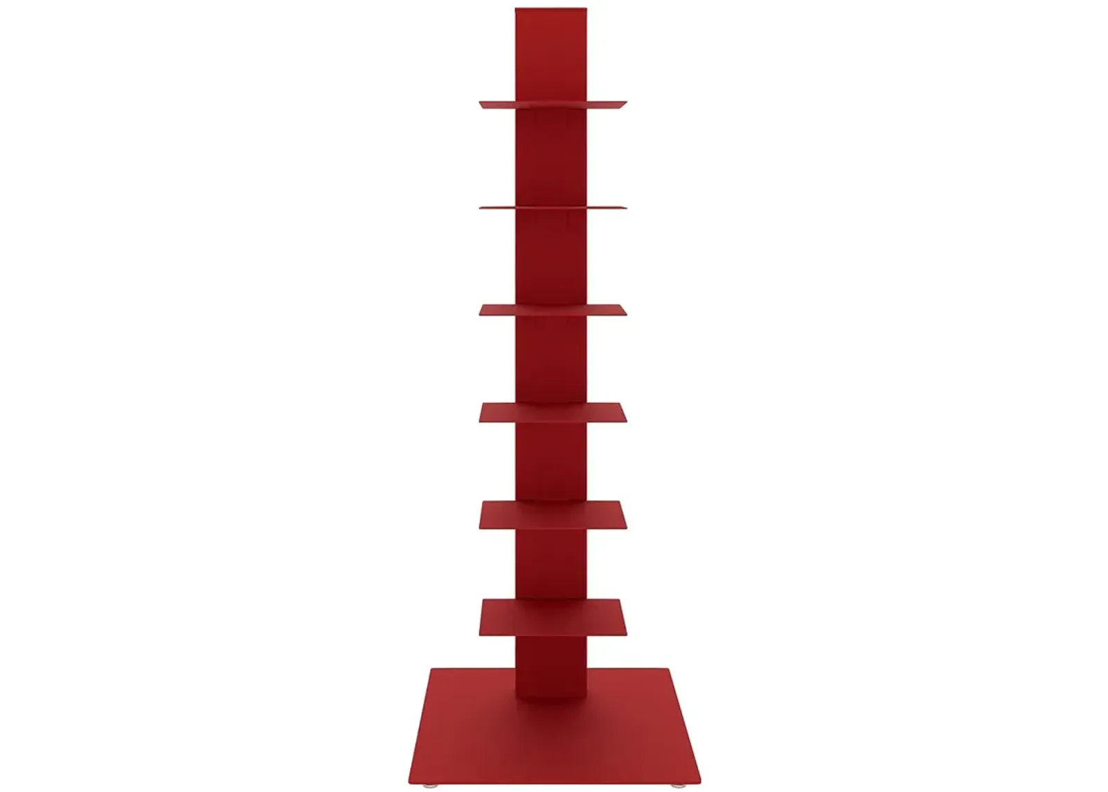 Sapiens 13 3/4" Wide Red Metal 6-Shelf Bookcase Tower