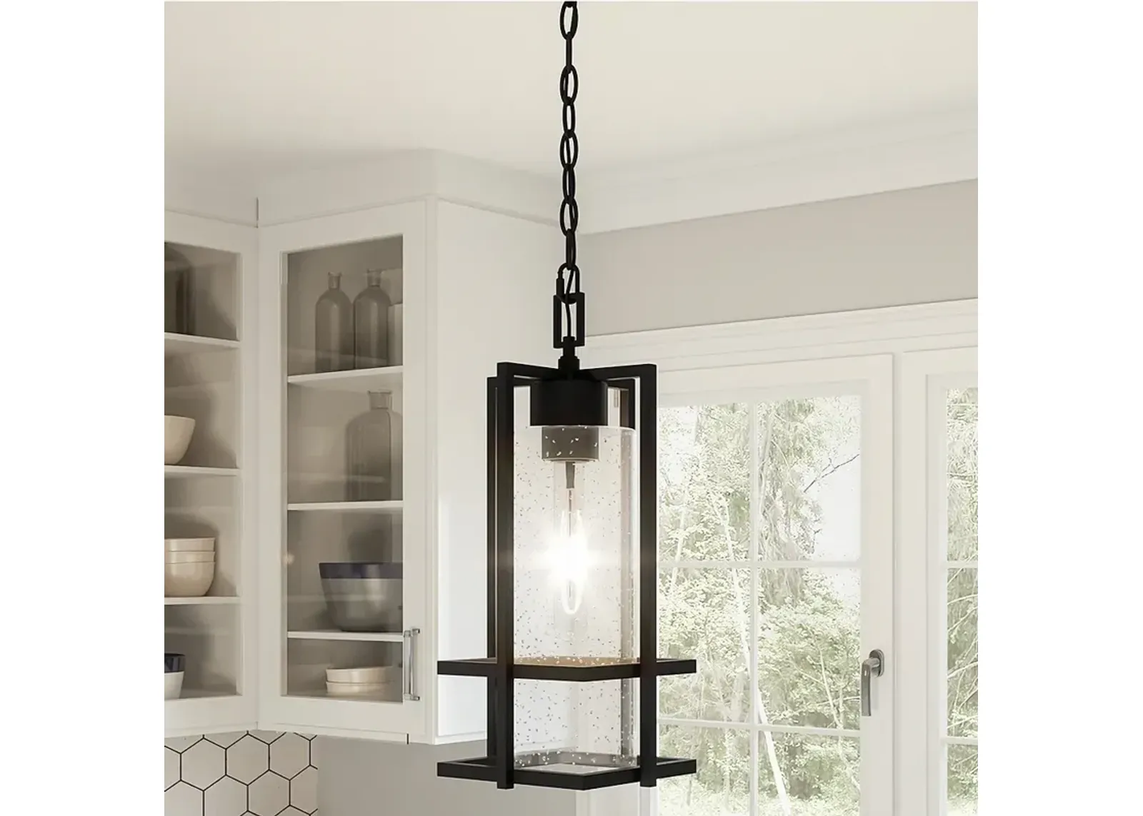 Quoizel Damien 17 1/4" High Earth Black Outdoor Mini-Pendant Light