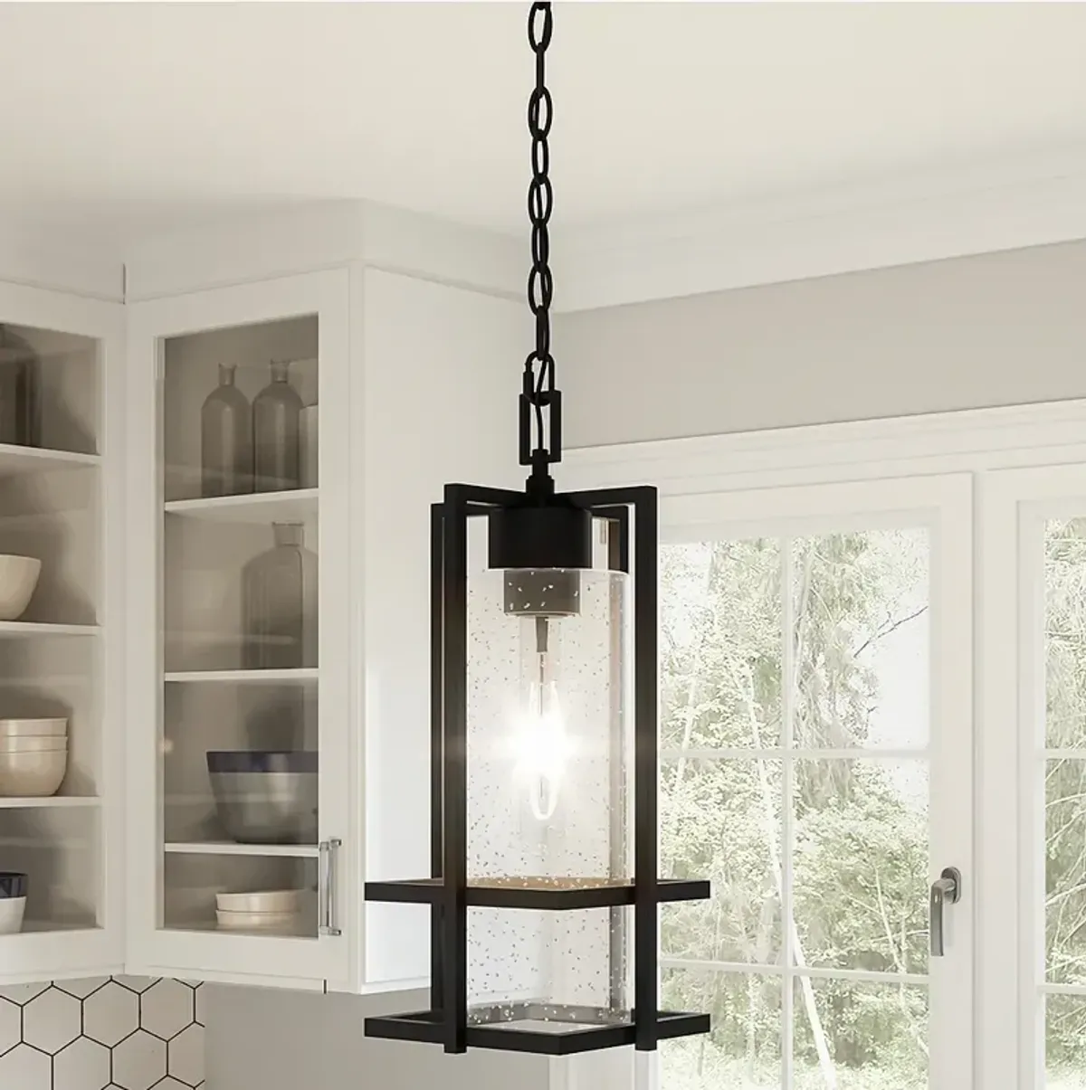 Quoizel Damien 17 1/4" High Earth Black Outdoor Mini-Pendant Light