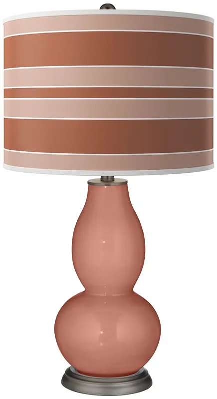 Rojo Dust Bold Stripe Double Gourd Table Lamp