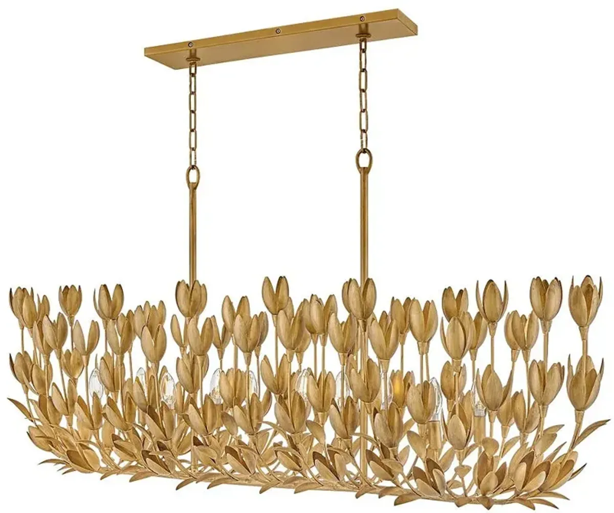 Hinkley - Chandelier Flora Ten Light Linear- Burnished Gold