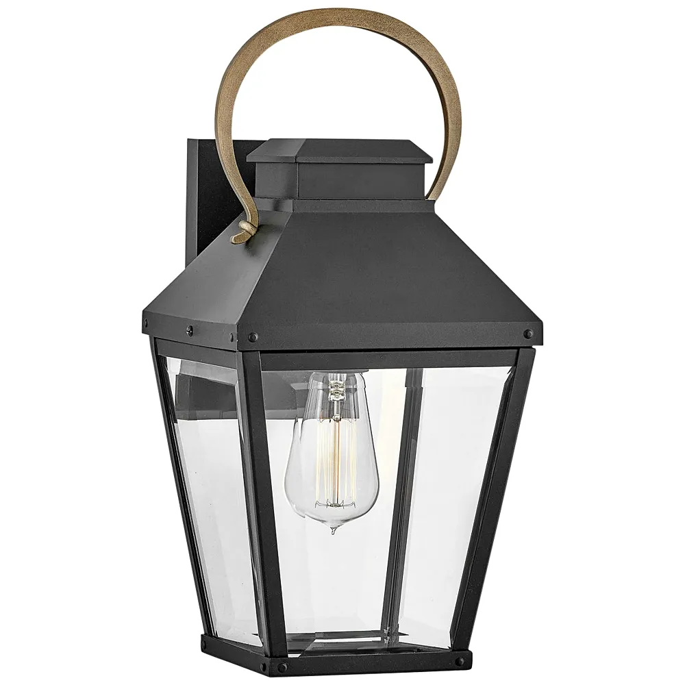 Hinkley Dawson 17" High Black Outdoor Lantern Wall Light