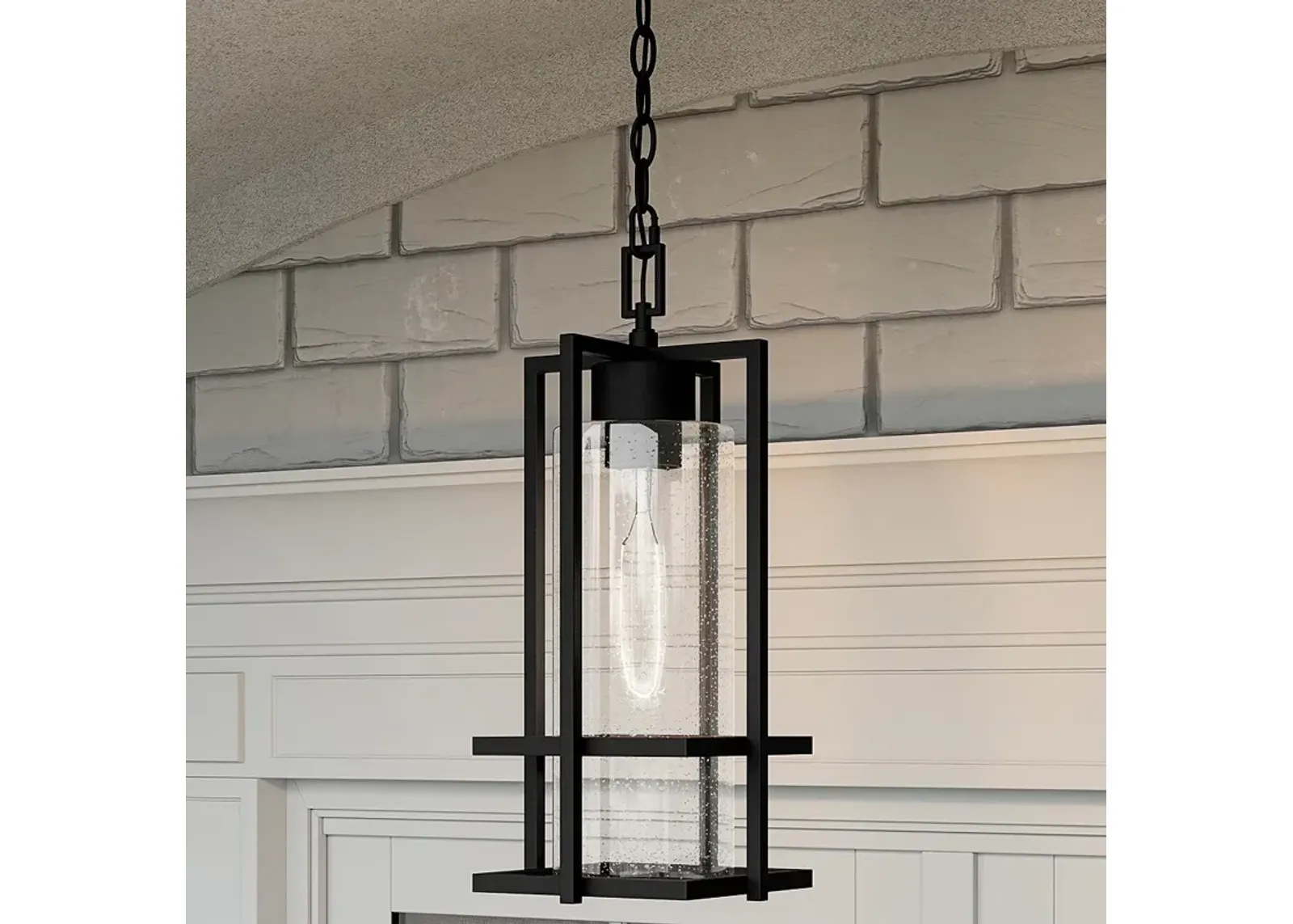 Quoizel Damien 17 1/4" High Earth Black Outdoor Hanging Light