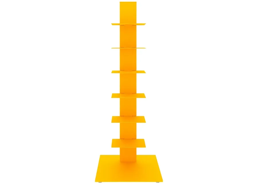 Sapiens 13 3/4" Wide Yellow Metal 6-Shelf Bookcase Tower