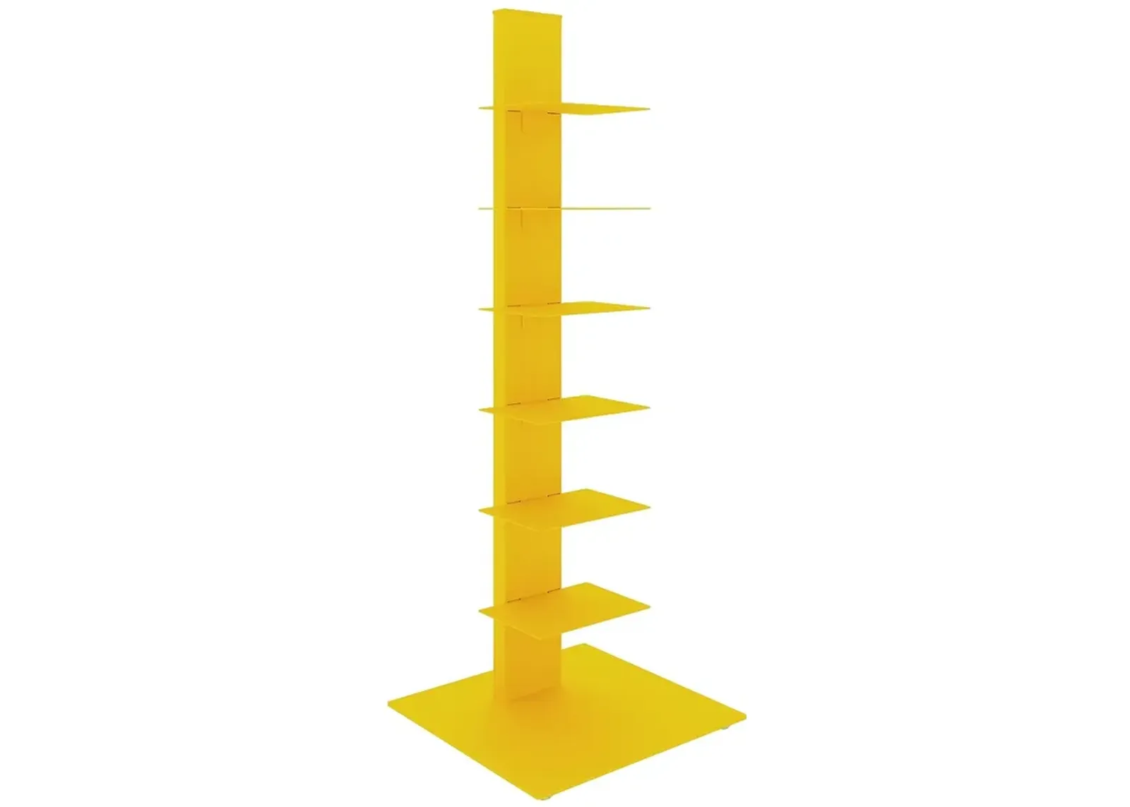 Sapiens 13 3/4" Wide Yellow Metal 6-Shelf Bookcase Tower