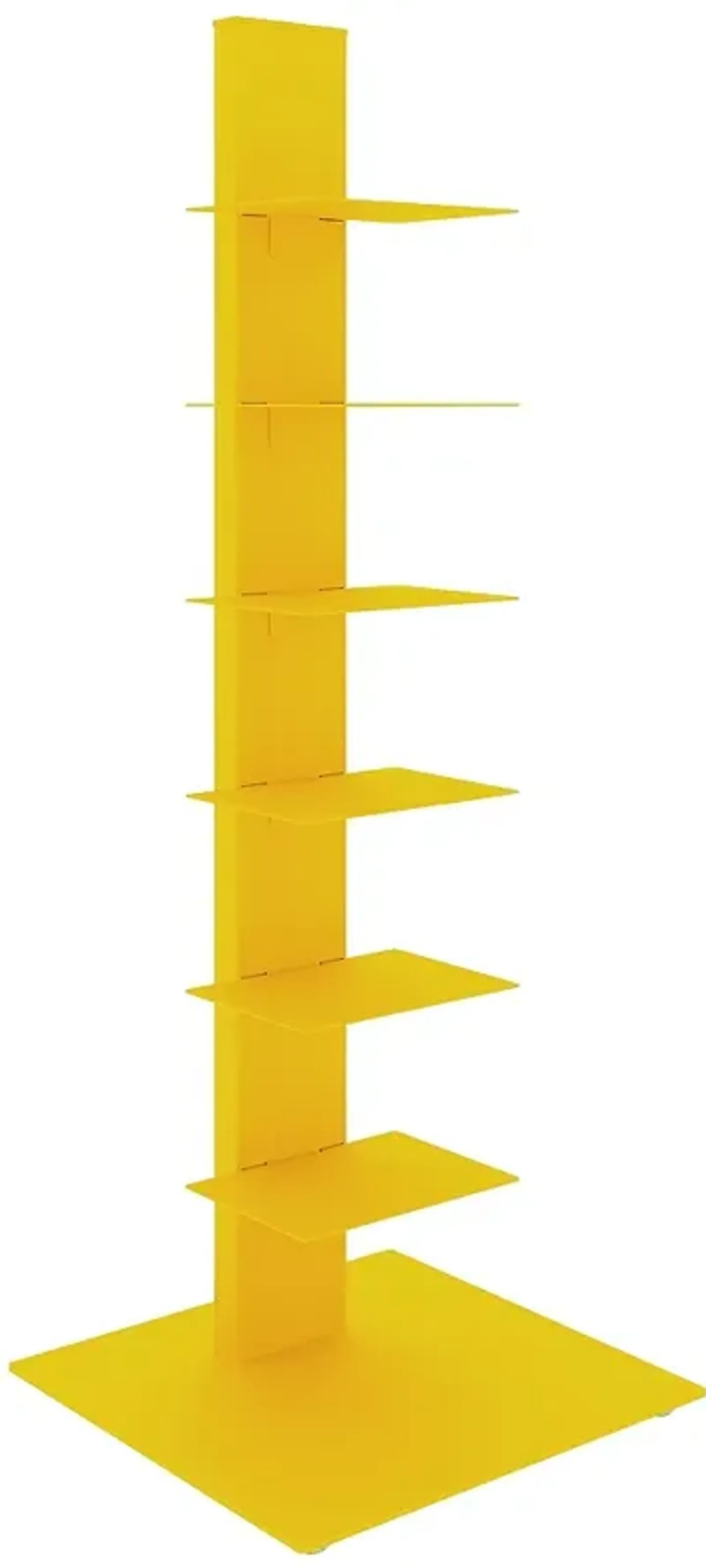 Sapiens 13 3/4" Wide Yellow Metal 6-Shelf Bookcase Tower