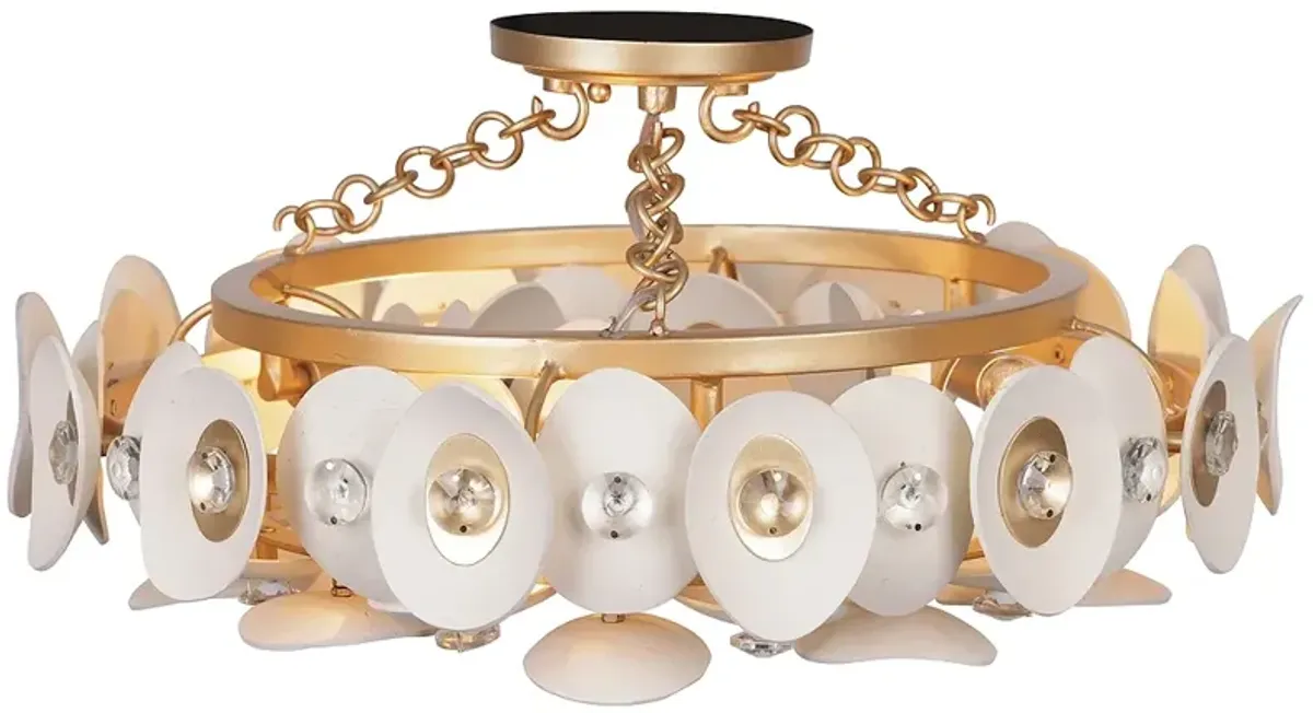 Metropolitan NIU 20 1/2" Wide 3-Light Fawn Gold Luxe Ceiling Light