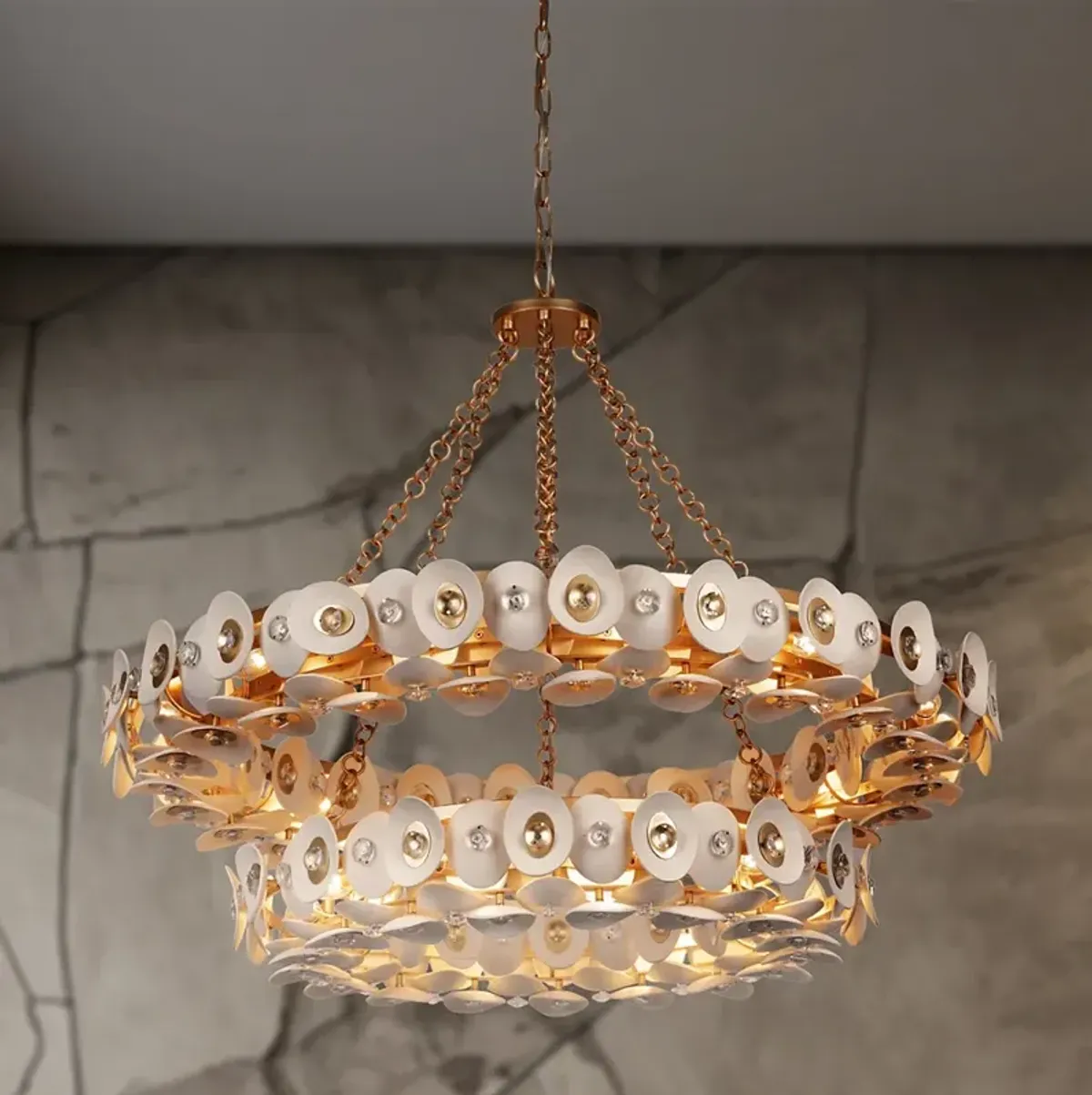 Metropolitan NIU 22-Light Fawn Gold Chandelier