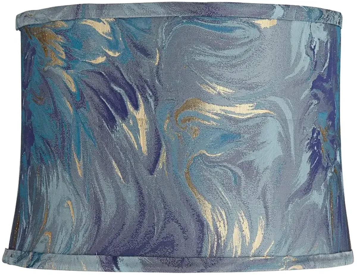 Springcrest Cece Blue Multi Swirl Softback Drum Shade 13x14x10 (Spider)