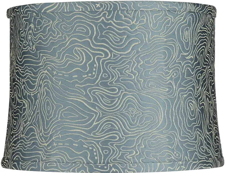 Newlin Blue Softback Drum Lamp Shade 13x14x10 (Washer)