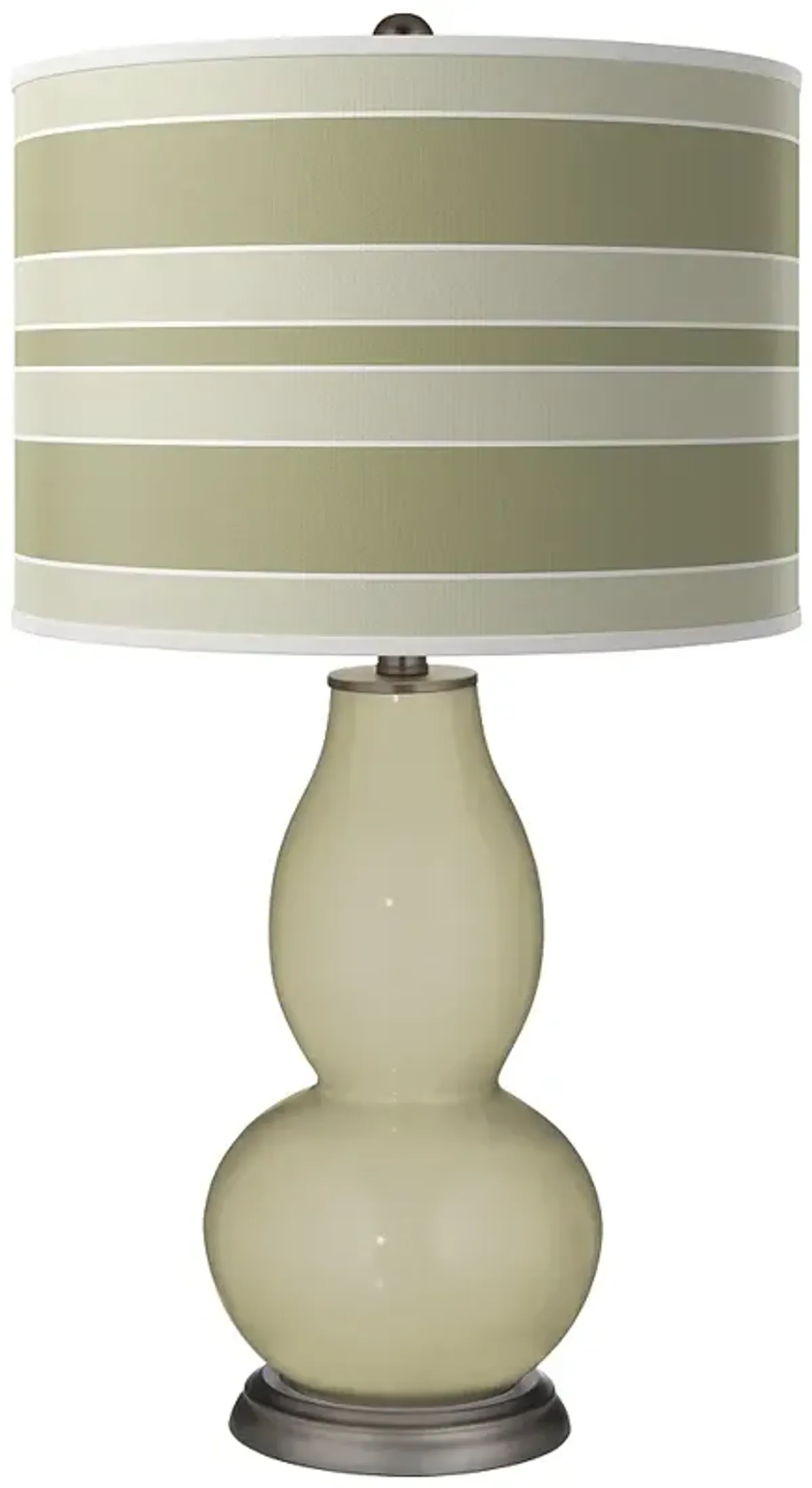 Sage Bold Stripe Double Gourd Table Lamp