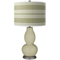 Sage Bold Stripe Double Gourd Table Lamp