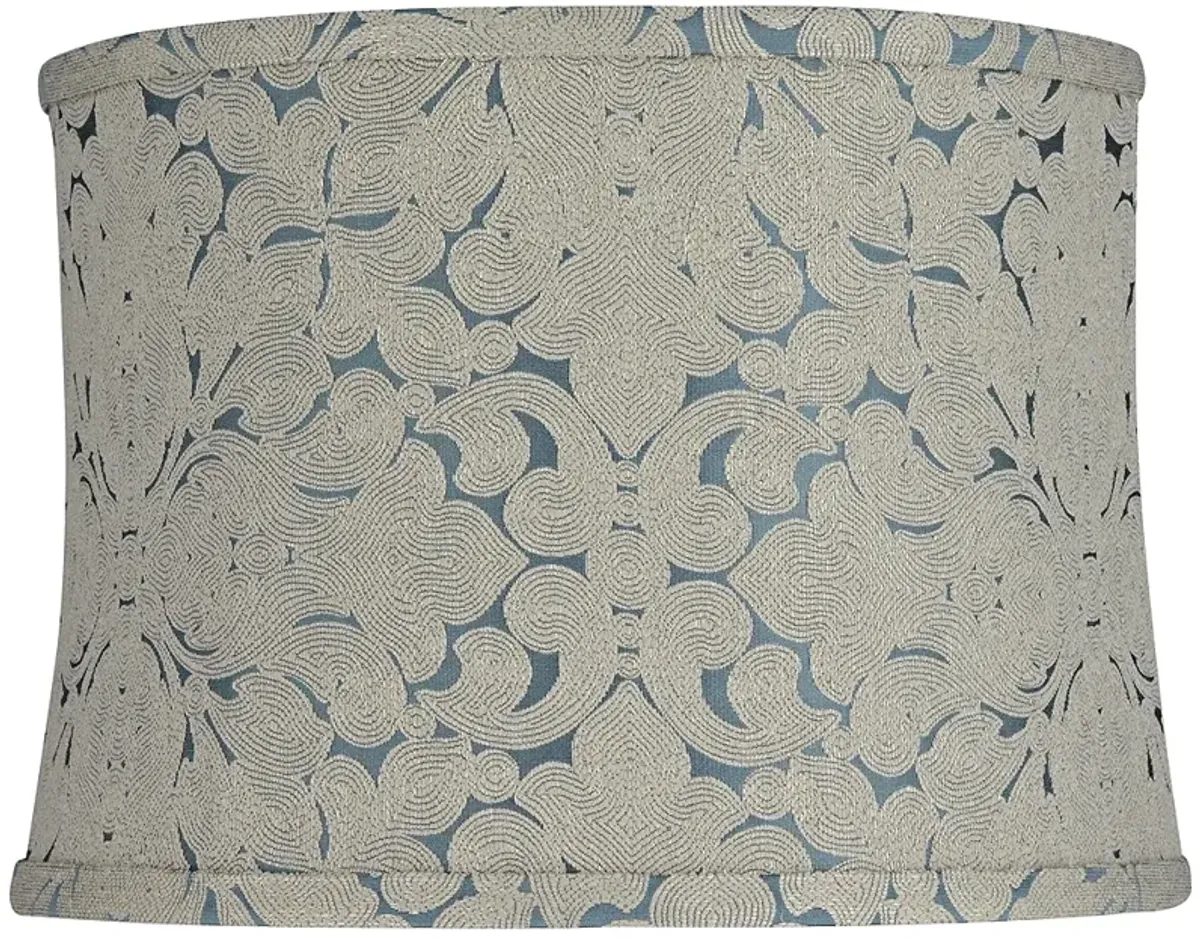 Cece Blue Swirl Pattern Softback Drum Lamp Shade 13x14x10 (Spider)