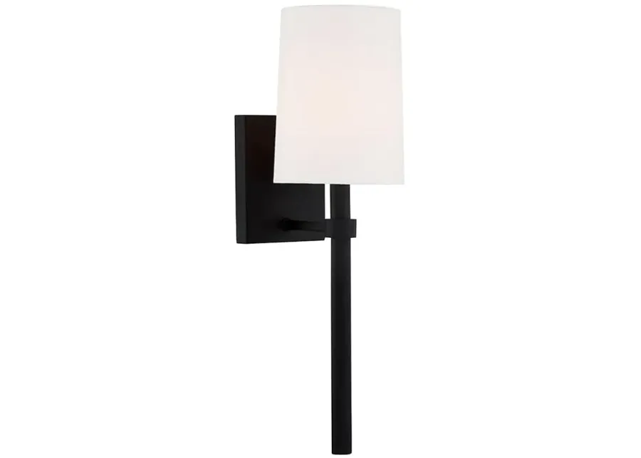 Crystorama Bromley 18 1/4" High Black Forged Wall Sconce