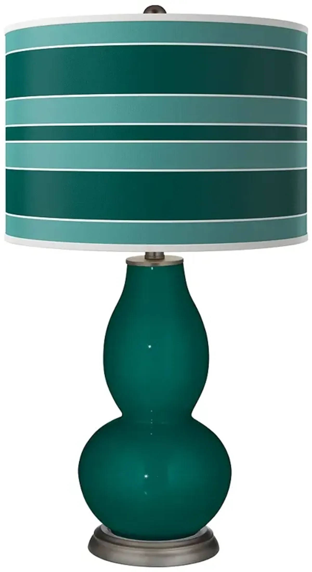 Blue Peacock Bold Stripe Double Gourd Table Lamp