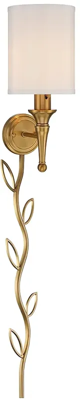 Braidy Warm Gold Plug-In Wall Sconce with Vita Cord Cover